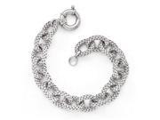 Finejewelers Sterling Silver Polished Textured Link Bracelet