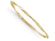 Finejewelers 14k Polished and Textured Twisted Slip on Bangle in 14 kt Yellow Gold