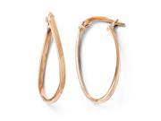 Finejewelers 14k and Rose Plated Polished Oval Hoop Earrings in 14 kt Rose Gold