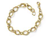 Finejewelers 14k Polished and Textured Fancy Link Bracelet in 14 kt Yellow Gold