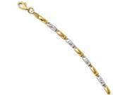 Finejewelers 14k W Rhodium Bright Cut Bracelet in 14 kt Yellow Gold