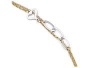 Finejewelers 14k Two tone Polished Double Strand Anklet W 1in Ext in 14 kt Two Tone Gold