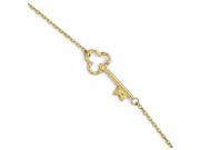 Finejewelers 14k Polished Key Anklet W 1in Ext in 14 kt Yellow Gold