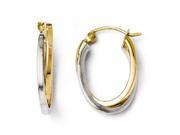 Finejewelers 14k Two tone Polished Oval Hoop Earrings in 14 kt Two Tone Gold