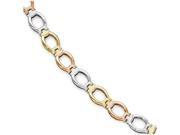 Finejewelers 14k Tri color Polished and Satin Link Bracelet in 14 kt Tri Color Gold