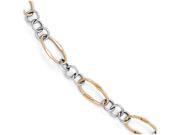 Finejewelers 14k Two tone rose and White Polished Link Bracelet in 14 kt Two Tone Gold