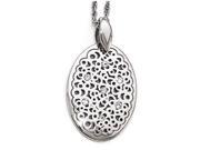 Finejewelers Sterling Silver Polished Preciosa Crystal Pendant Necklace