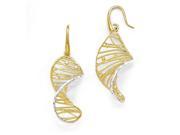 Leslies Sterling Silver Gold toned Textured Spiral Earrings