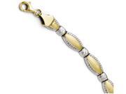 Finejewelers 10k W rhodium Bright Cut Bracelet in 10 kt Yellow Gold