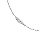 Finejewelers Sterling Silver Polished Anklet W 1in Ext with All Silver Beads