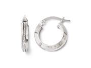 Finejewelers 14k White Gold Polished Glimmer Infused Hoop Earrings