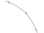 Finejewelers 14k White Gold Diamond ctu Beaded with 1in Ext. Anklet