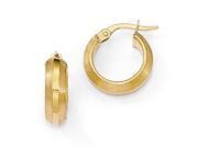 Finejewelers 14k Polished and Brushed Hinged Hoop Earrings in 14 kt Yellow Gold