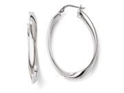 Finejewelers Sterling Silver Polished Twisted Oval Hoop Earrings