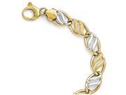 Finejewelers 14k Two tone Polished and Brushed Link Bracelet in 14 kt Two Tone Gold