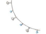Finejewelers Sterling Silver Turquoise Anklet Adj. 9 10