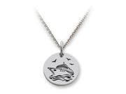 Stellar White Sterling Silver Cruise Ship Disc Pendant Necklace Chain Included