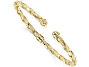 Finejewelers 14k Polished Textured Hinge Cuff Bangle in 14 kt Yellow Gold