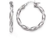 Finejewelers Sterling Silver Polished and Scratch finish Twisted Hoop Earrings
