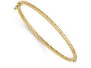 Finejewelers 14k Polished and Textured Hinged Bangle in 14 kt Yellow Gold