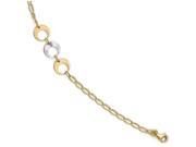 Finejewelers 14k Two tone Polished with 1in Ext. Anklet in 14 kt Two Tone Gold