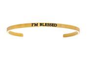 Intuition Stainless Steel Yellow Finish i?m BlessedCuff Bangle