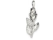 Finejewelers Sterling Silver Rose Bud Pendant Necklace Chain Included Finejewelers Sterling Silver Rose Bud Pendant Necklace Chain Included
