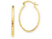 Finejewelers 14k Yellow Gold Lightweight Bright-cut Oval Hoop Earrings Finejewelers 14k Yellow Gold Lightweight Bright-cut Oval Hoop Earrings