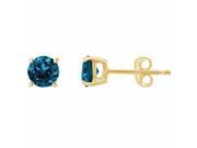 Ryan Jonathan Brillante Blue Diamond Stud Earrings in 14K Yellow Gold 5 mm