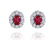 Ryan Jonathan Oval Ruby and Diamond Earrings in Platinum 7.25 cttw