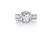 Ryan Jonathan GIA Certified Cushion Cut Diamond Engagement Ring in 18K White Gold 3.00 cttw F VS