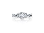 Ryan Jonathan Diamond Halo Engagement Ring in 18K White Gold 0.89 cttw