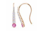Ryan Jonathan Pink Topaz and Diamond Eight Stone Drop Earrings in 14K Rose Gold