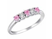 Ryan Jonathan 5 Stone Diamond and Pink Sapphire Band Ring in 18K White Gold