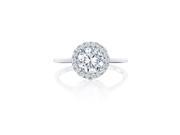 Ryan Jonathan GIA Certified Diamond Halo Engagement Ring in Platinum 1.18 cttw F VS