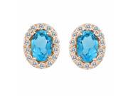 Ryan Jonathan Blue Topaz and Diamond Earrings in 14K Rose Gold