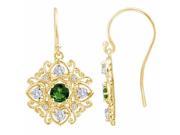 Ryan Jonathan Antique Style Emerald and Diamond Dangle Earrings in 14K Yellow Gold