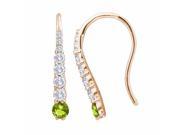 Ryan Jonathan Peridot and Diamond Eight Stone Drop Earrings in 14K Rose Gold