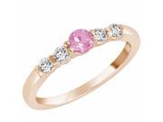 Ryan Jonathan 5 Stone Pink Topaz and Diamond Ring in 14K Rose Gold