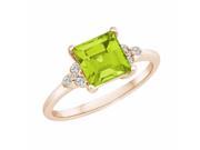 Ryan Jonathan Antique Style Peridot and Diamond Ring in 14K Rose Gold