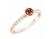 Ryan Jonathan Garnet Braided Stackable Solitaire Ring in 14K Rose Gold