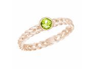 Ryan Jonathan Peridot Stackable Solitaire Twisted Ring in 14K Rose Gold