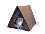 K H Pet Products Outdoor Heated Kitty A Frame Chocolate 35 x 20.5 x 20 KH3992