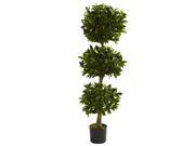 Nearly Natural 5 Triple Bay Leaf Topiary UV Resistant Indoor Outdoor