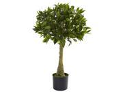 Nearly Natural 3 Bay Leaf Topiary UV Resistant Indoor Outdoor