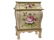 Nearly Natural Antique Night Stand w Floral Art