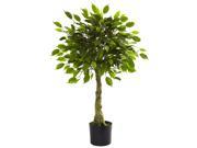 Nearly Natural 3 Ficus Tree UV Resistant Indoor Outdoor