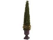 Nearly Natural Mixed Golden Boxwood Holly Topiary w Urn 5368