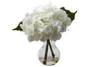 Nearly Natural Blooming Hydrangea w Vase Arrangement