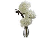 Nearly Natural Triple Hydrangea w Vase